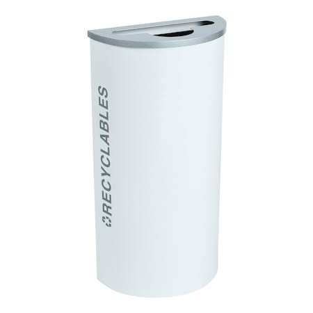 Ex-Cell Kaiser 8-Gal. Half-Round Receptacle - Steel, White Gloss RC-KDHR-R BT-WHT
